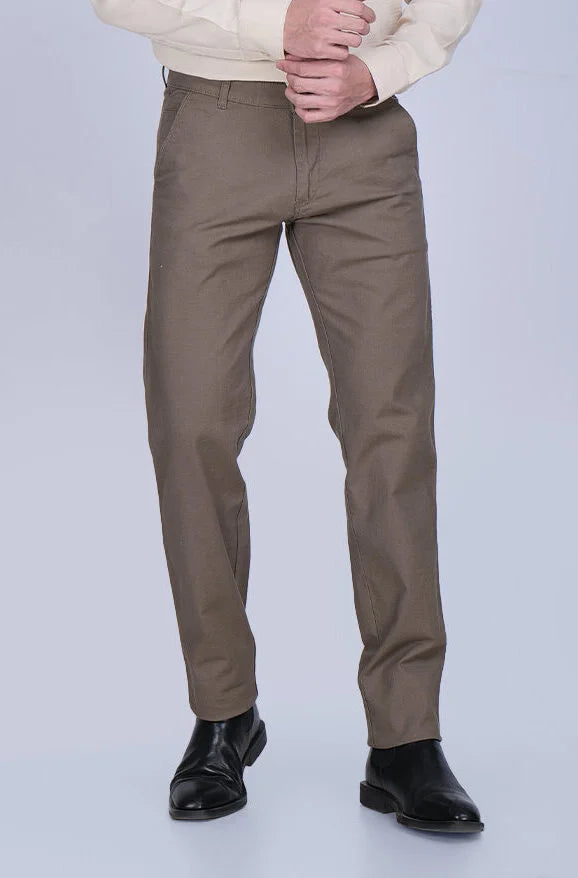 Beige Shirt Brown Trouser Combo