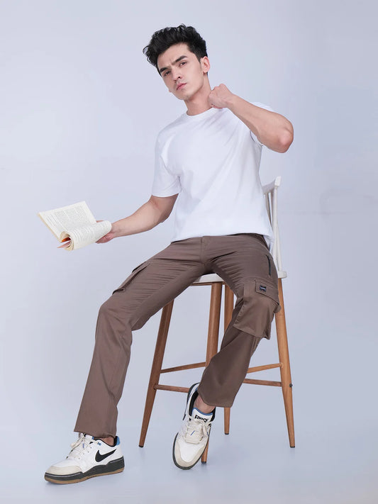 Regular Fit Brown Cargo Pant