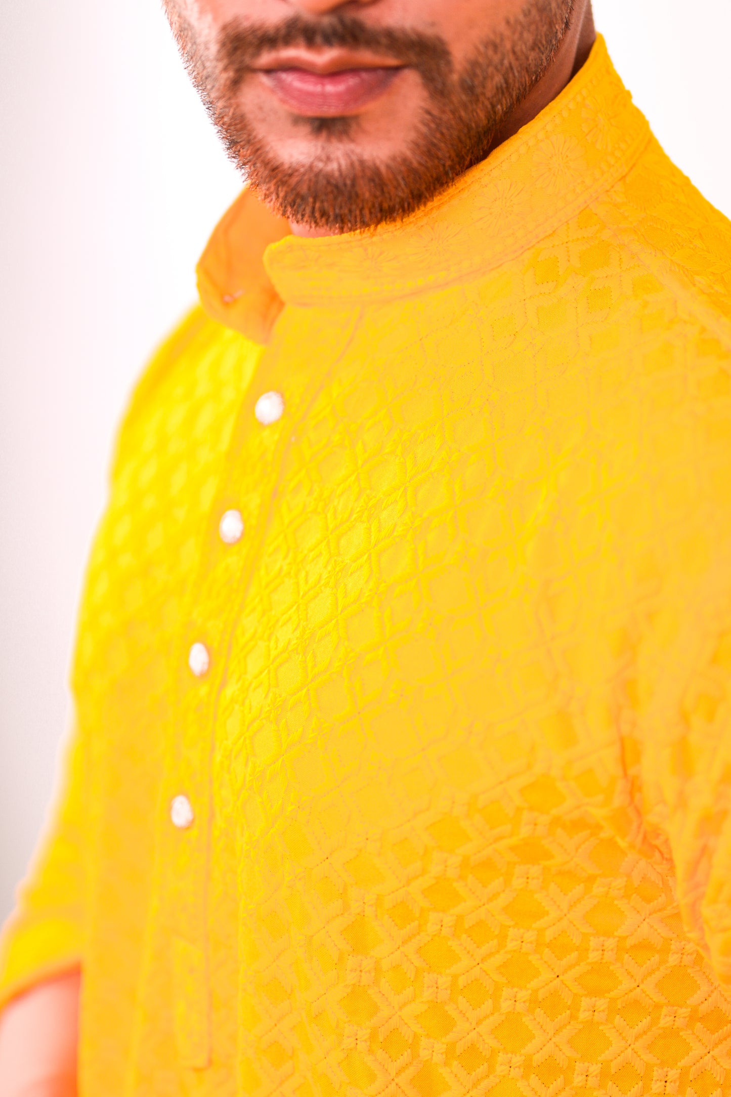 Yellow Chikankari Kurta Set