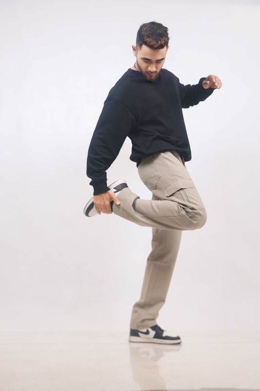 Regular-Fit Almond Beige Cargo