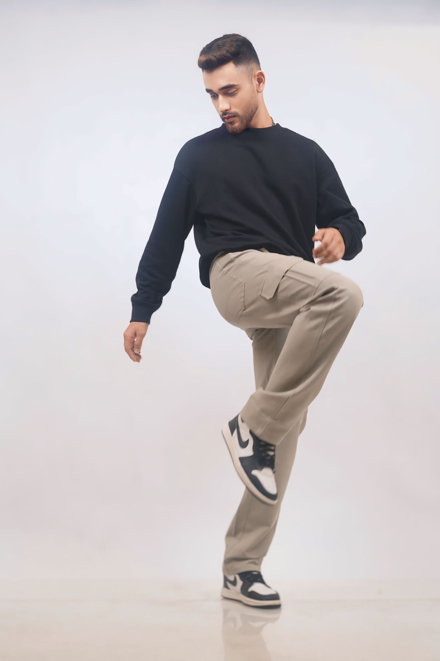 Regular-Fit Almond Beige Cargo