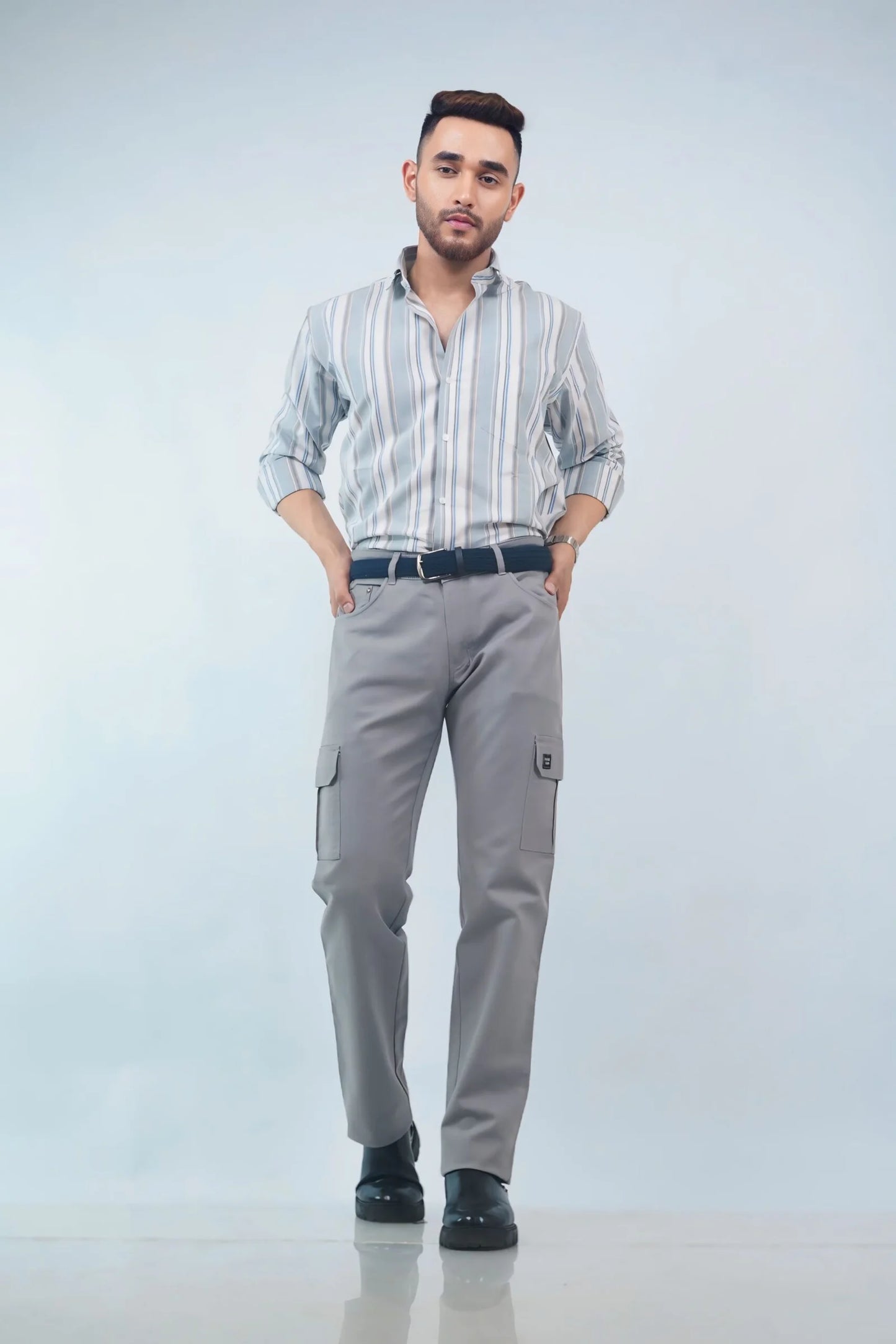 Regular Fit Benz Grey Cargos