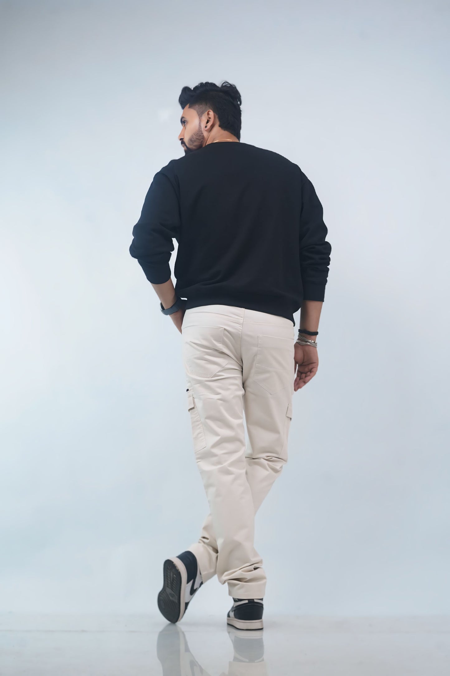 Regular-fit White Zipper Cargo