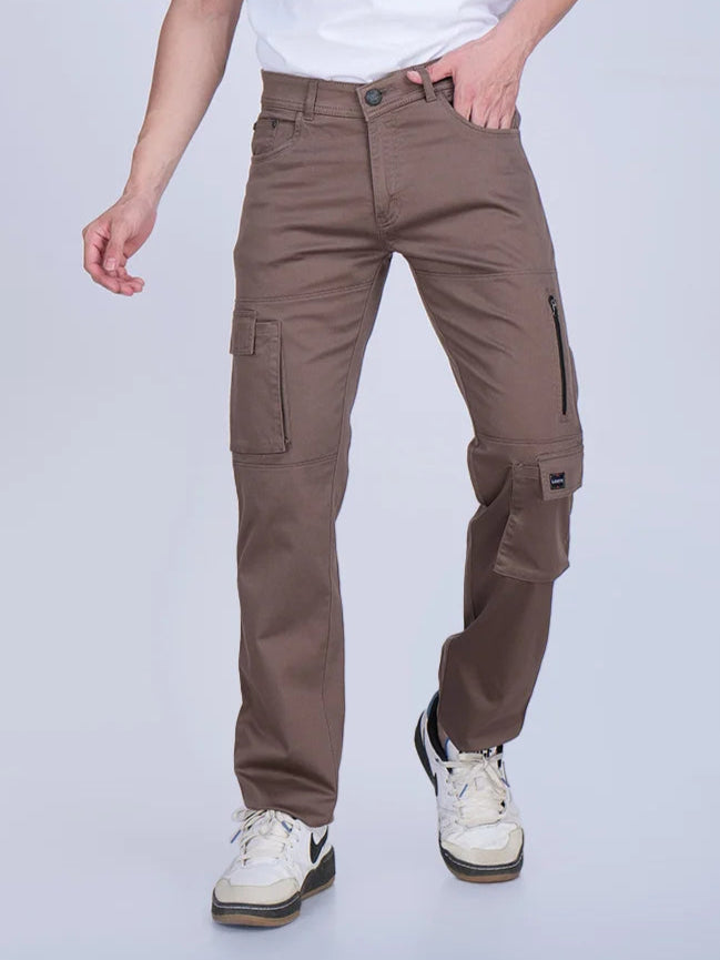 Regular Fit Brown Cargo Pant
