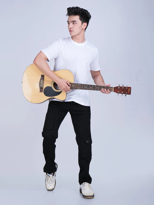 Regular Fit Black Cargo Pant