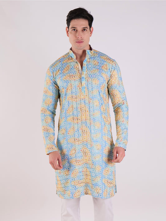 Multicolored Textured Kurta Set
