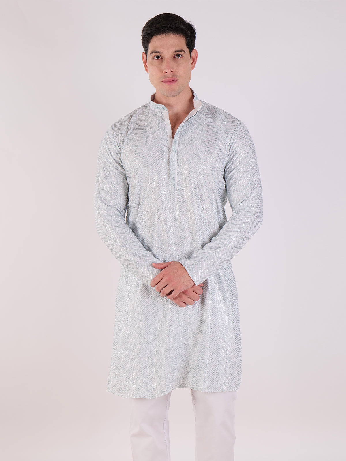 Silver Streak Kurta Set