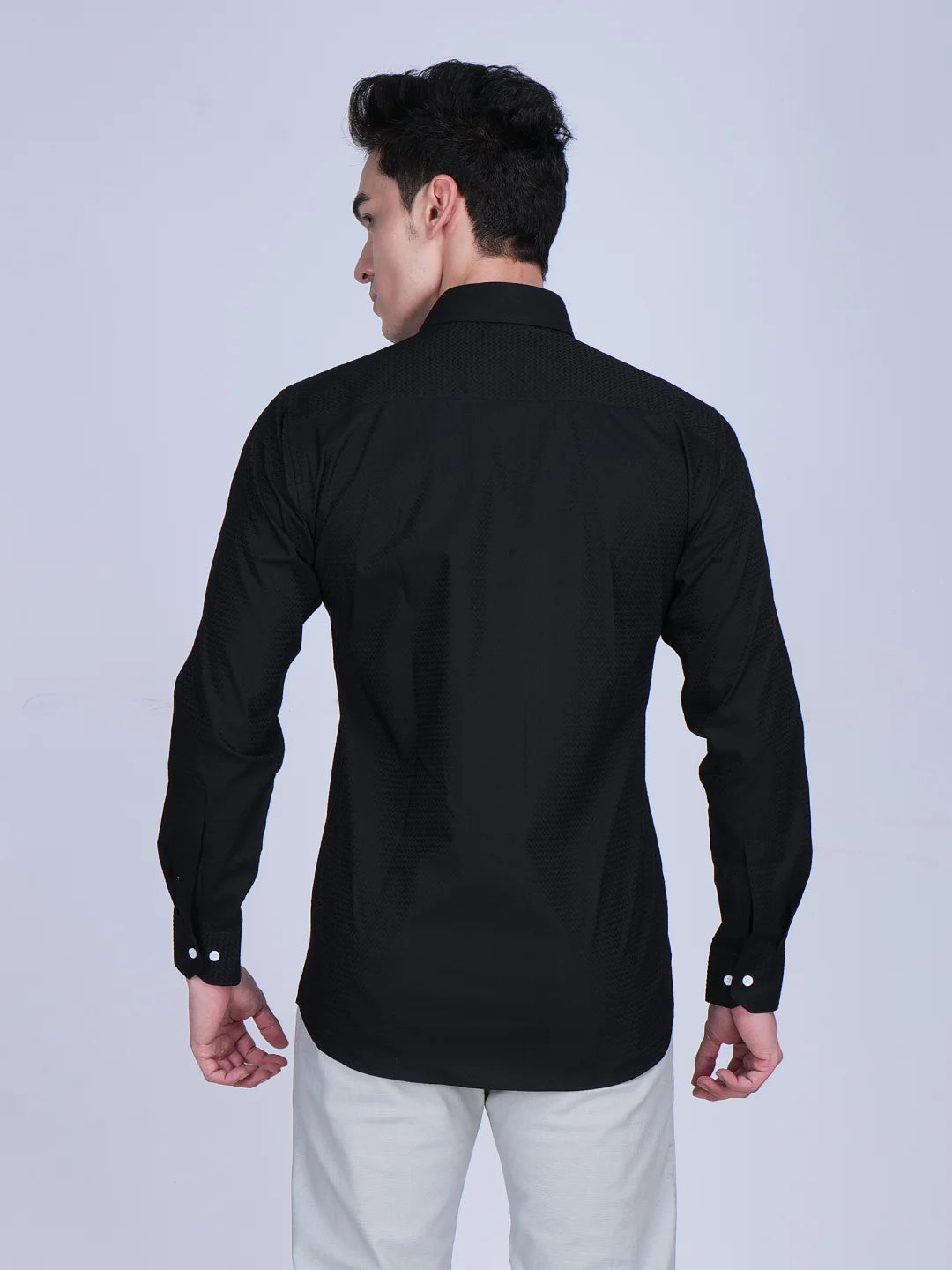 Black Shirt Grey Trouser Combo