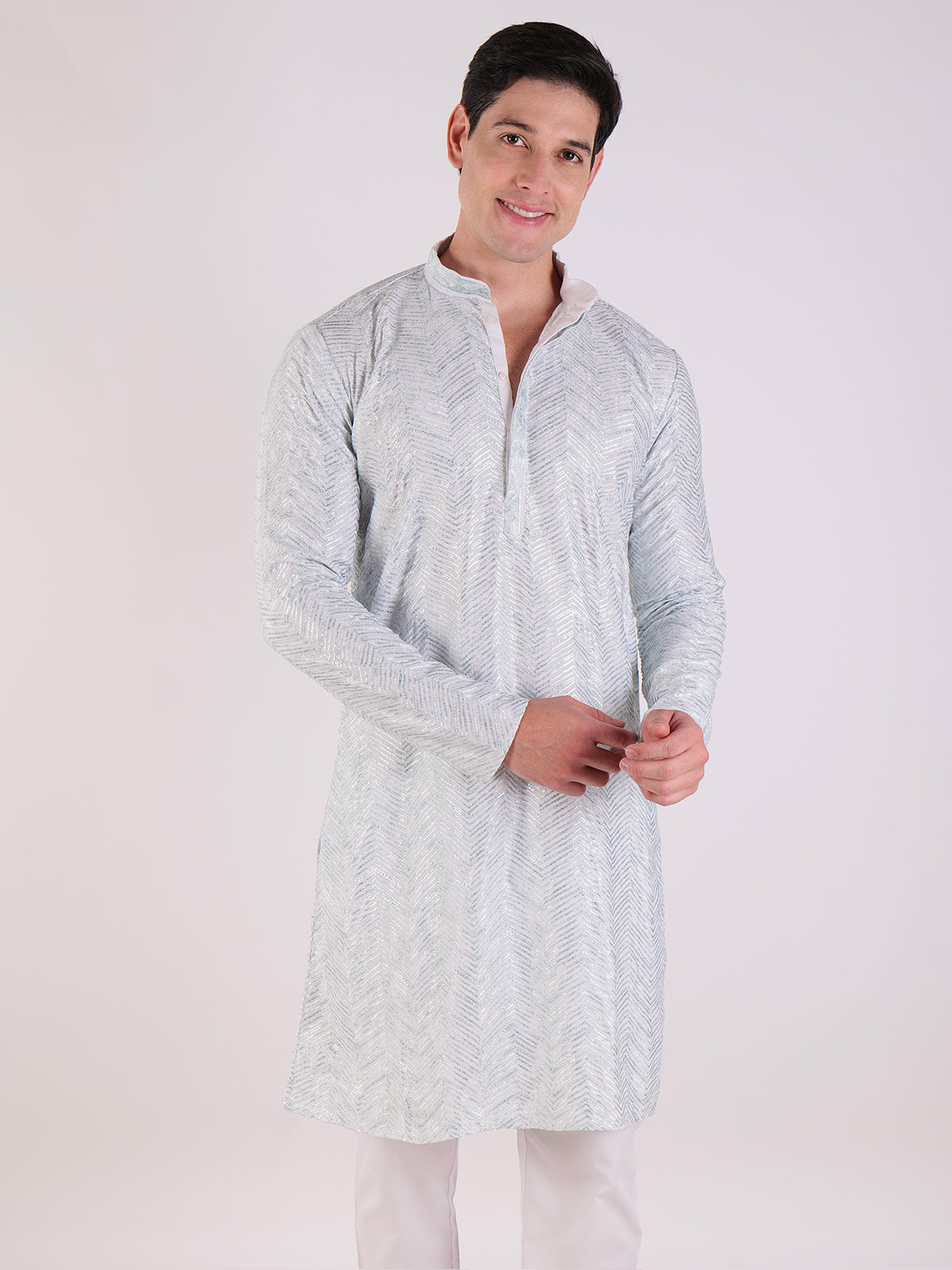 Silver Streak Kurta Set