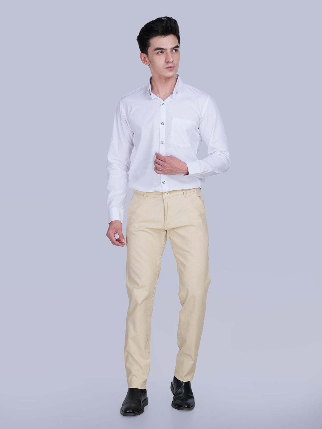 White Slim Fit Structured Shirt