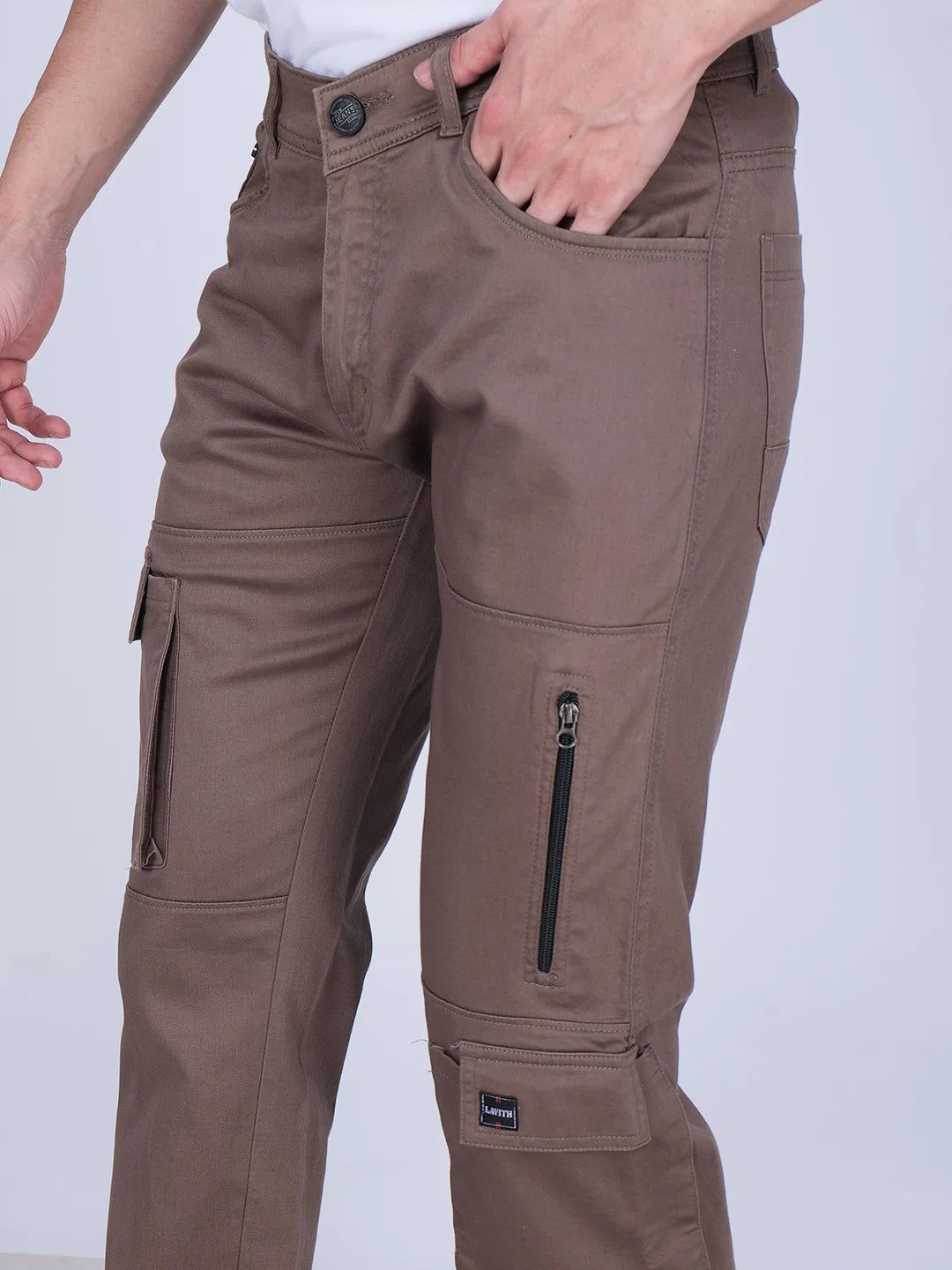 Regular Fit Brown Cargo Pant