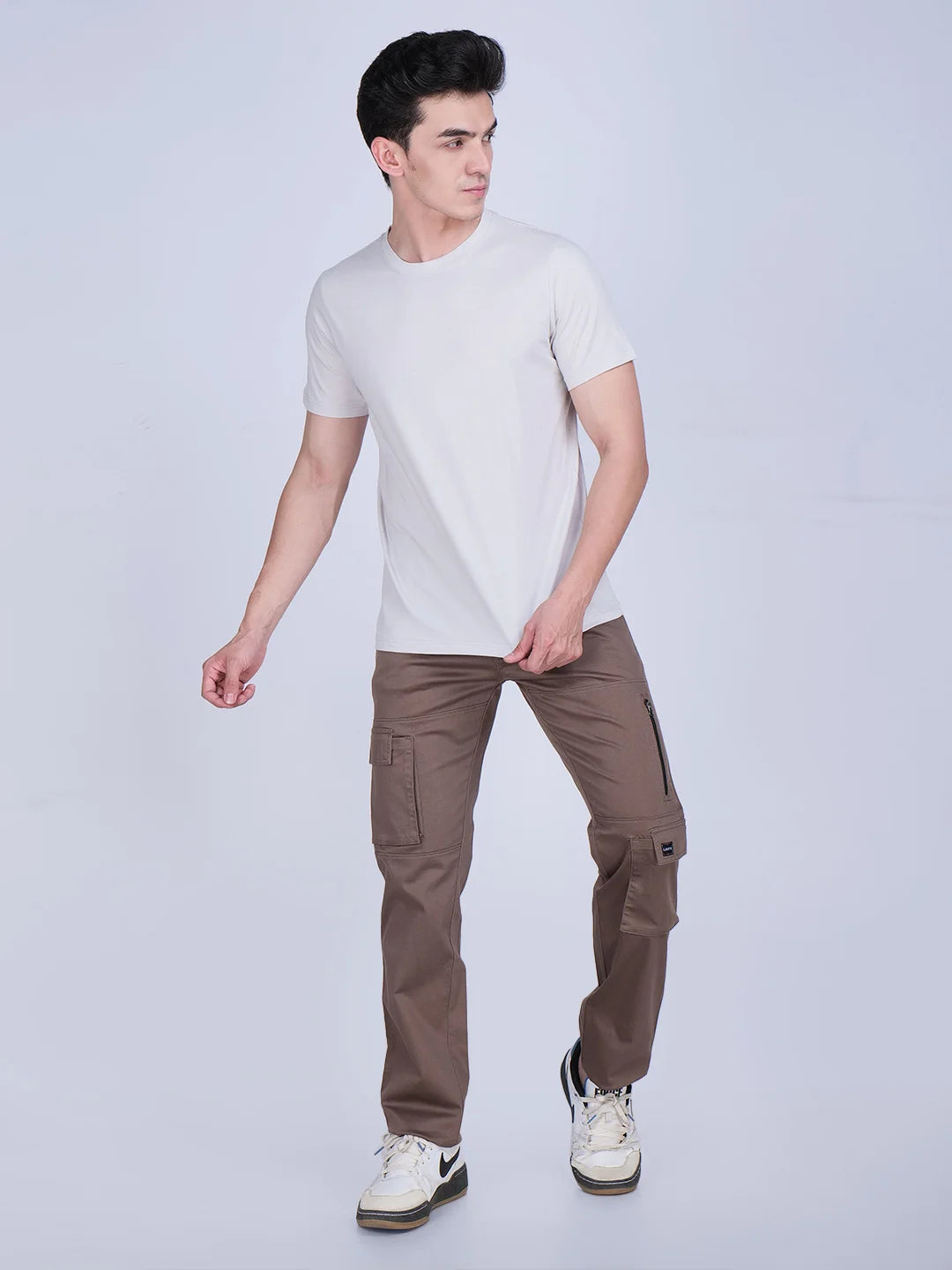 Regular Fit Brown Cargo Pant