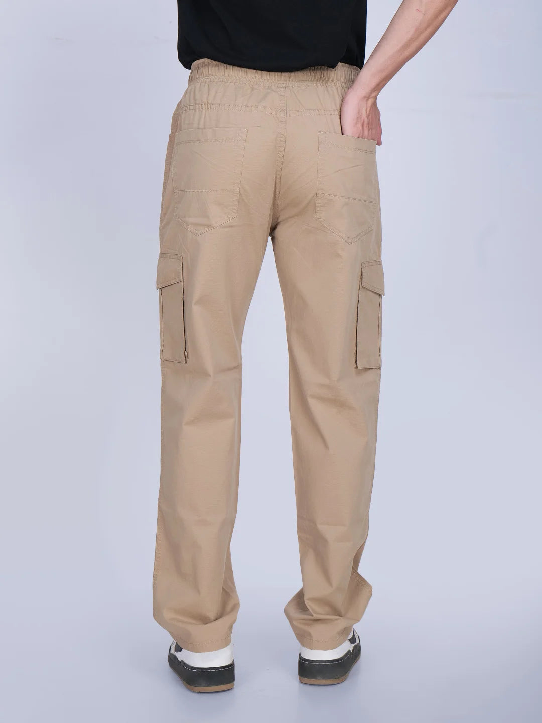 Beige Relaxed Fit Cargo Pants