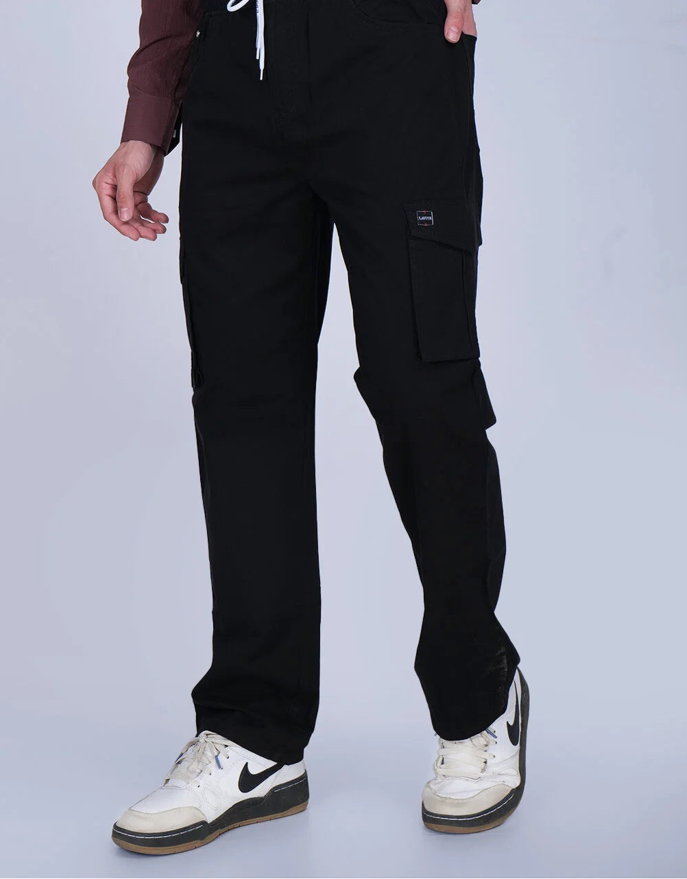 Black Relaxed Fit Cargo Pants