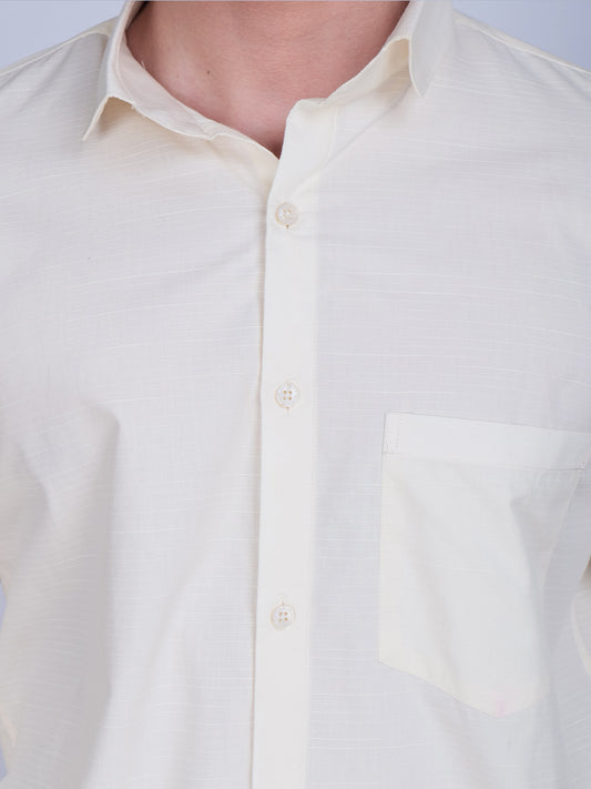 Ivory Slim Fit Textured Shirt