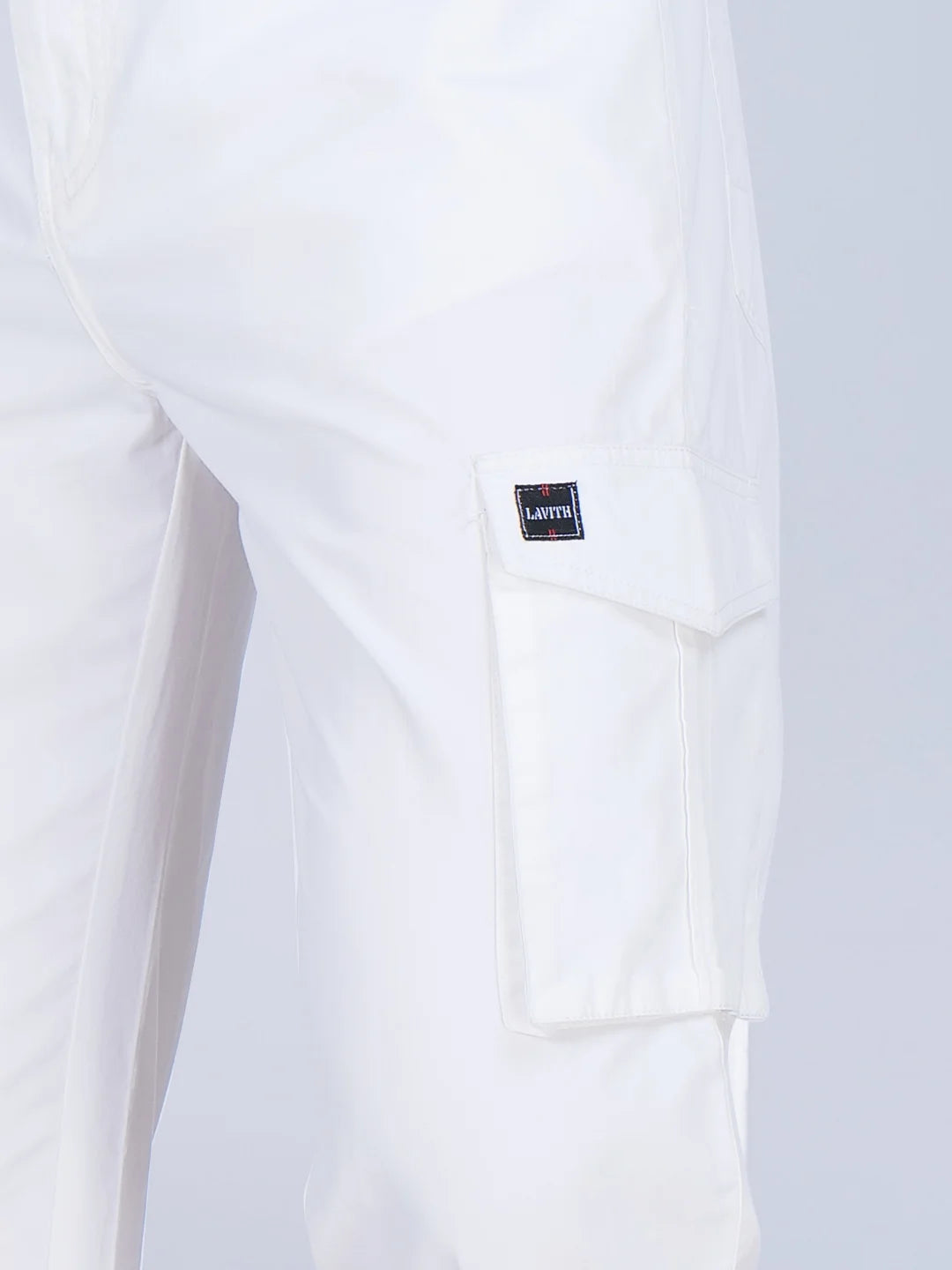 White Relaxed Fit Cargo Pants