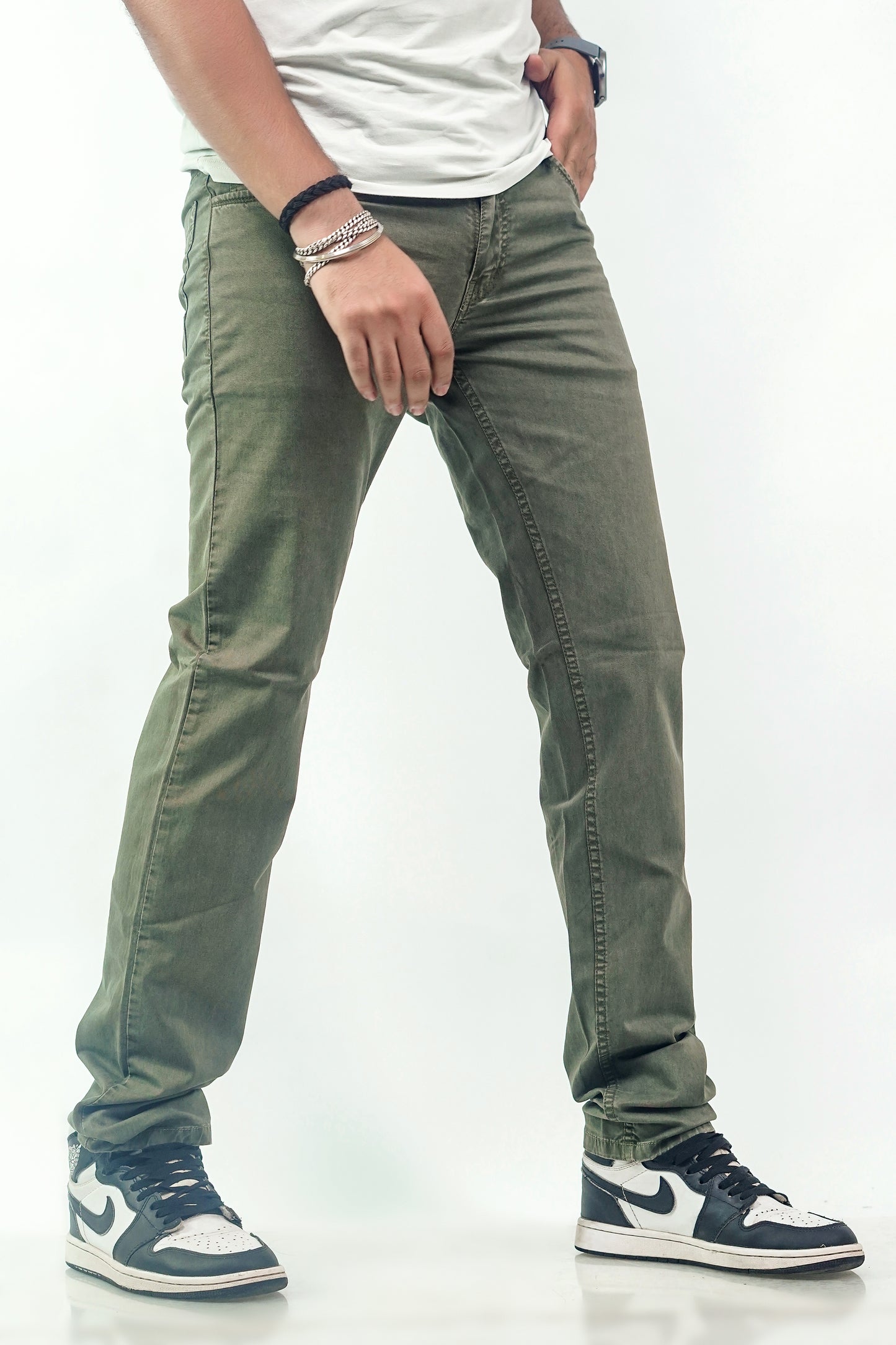 Regular Fit Hunter Green Jeans