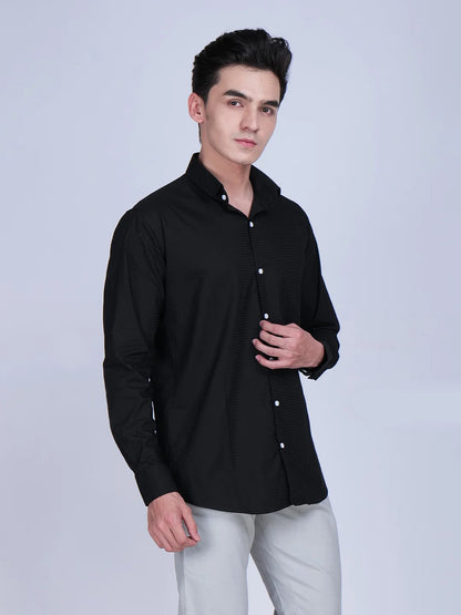 Black Shirt Grey Trouser Combo