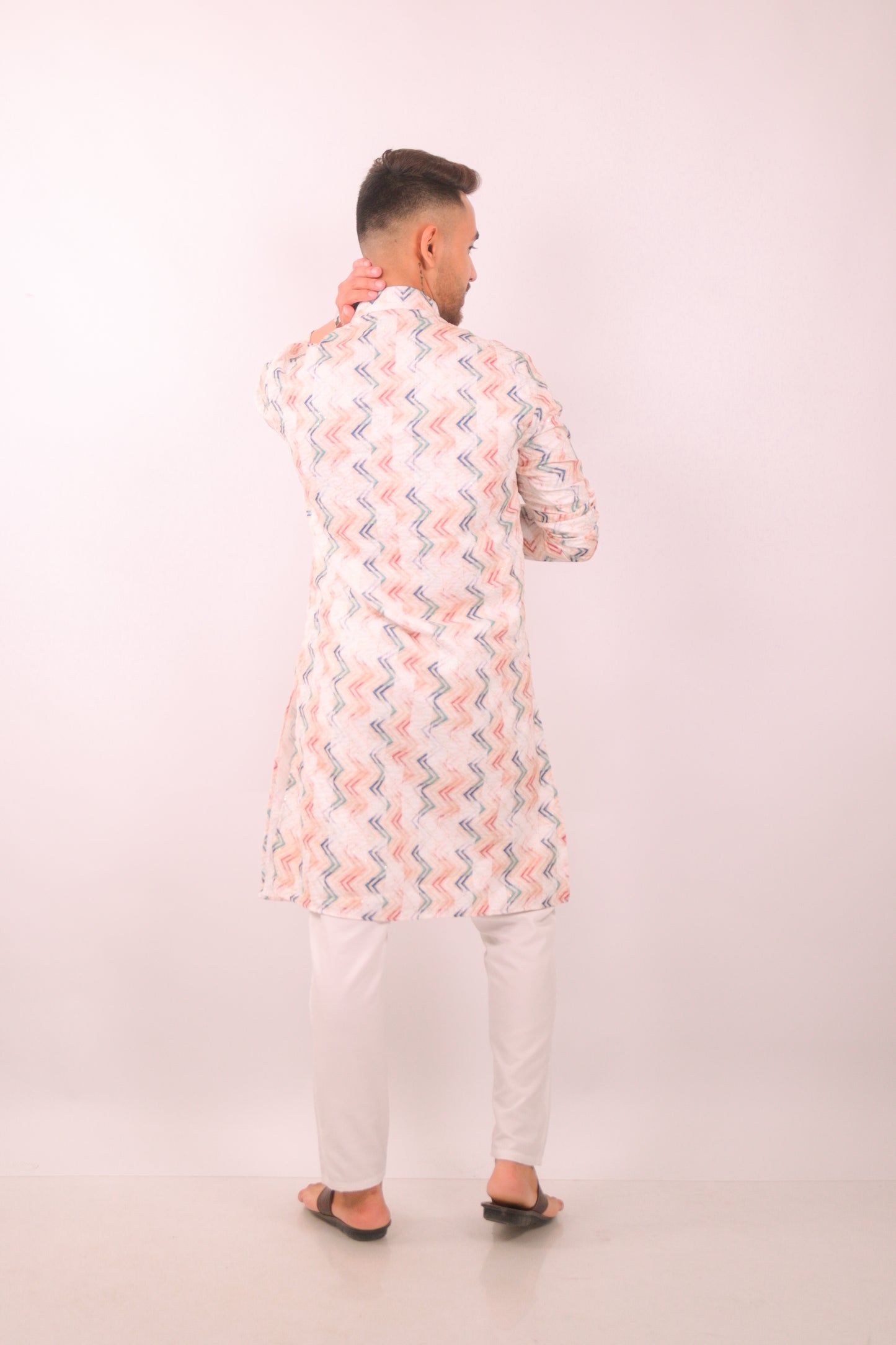 Digital Printed Line Kurta Set