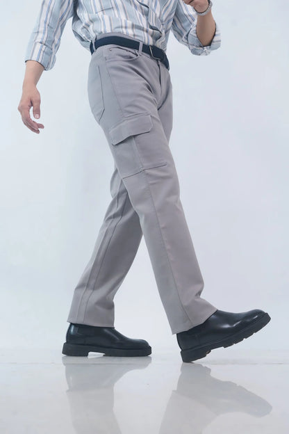Regular Fit Benz Grey Cargos