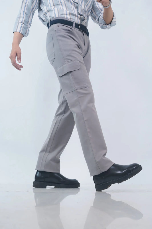 Regular Fit Benz Grey Cargos