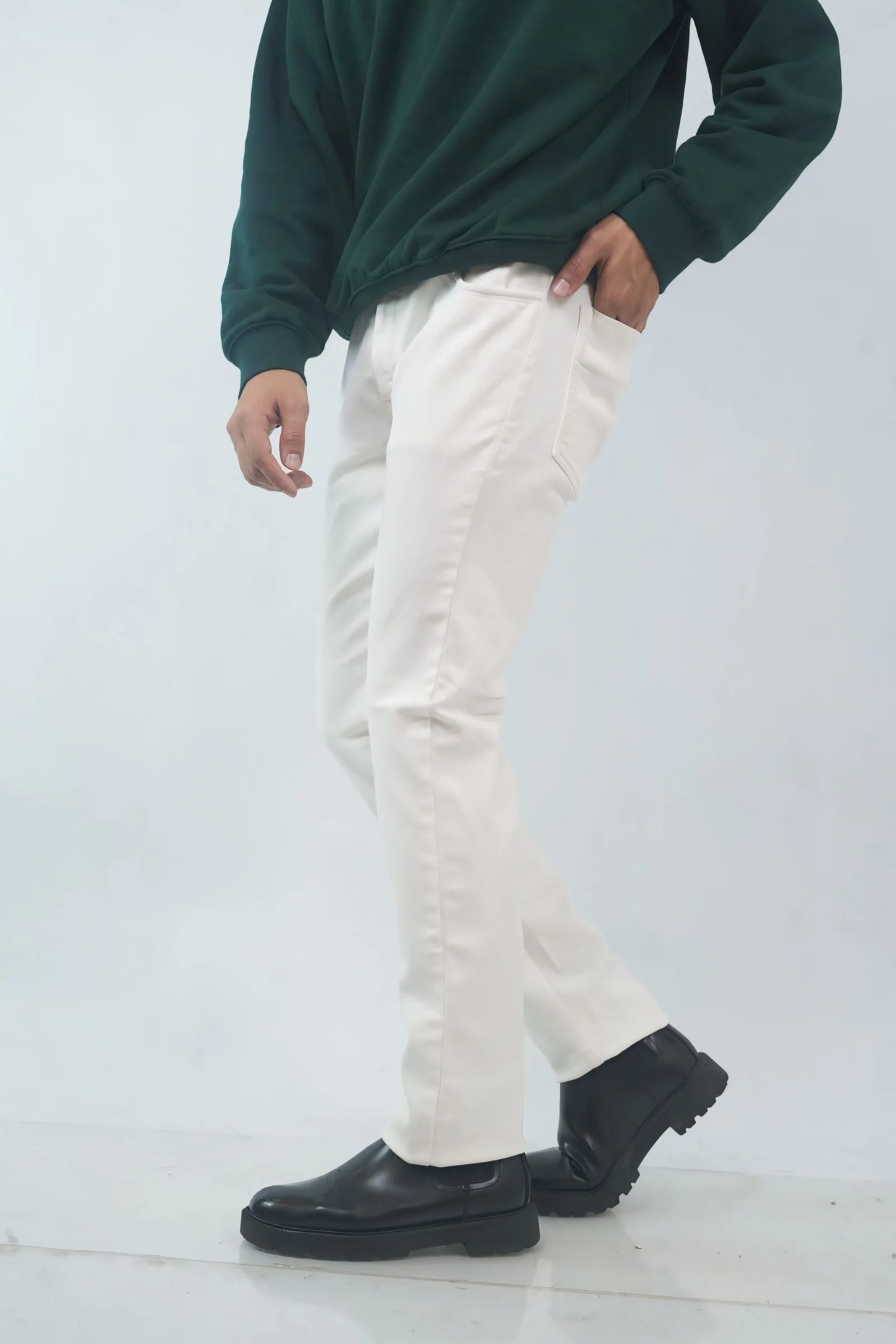 Regular Fit White Jeans