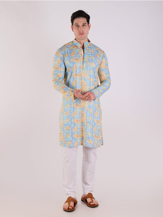 Multicolored Textured Kurta Set