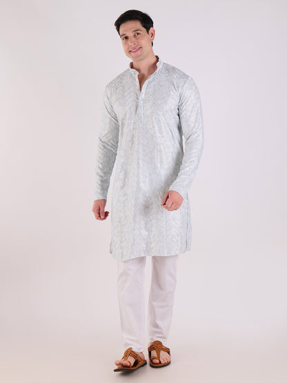 Silver Streak Kurta Set