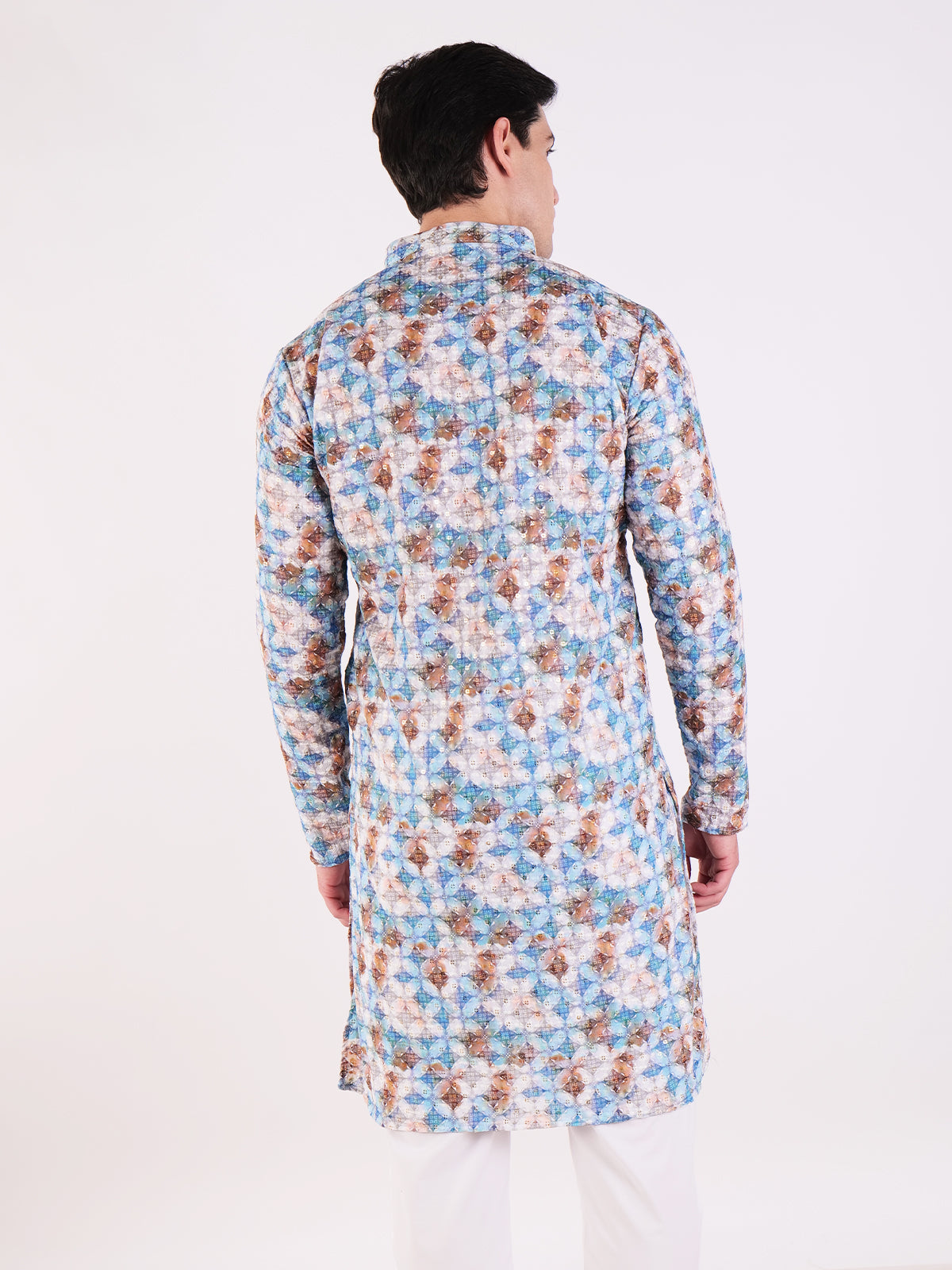 Mosaic Print Cotton Kurta Set