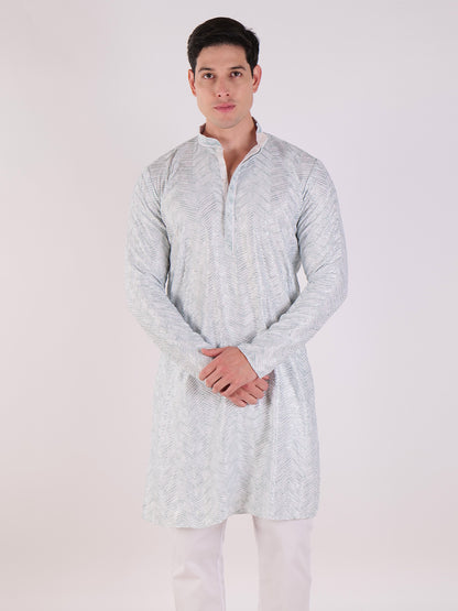 Silver Streak Kurta Set
