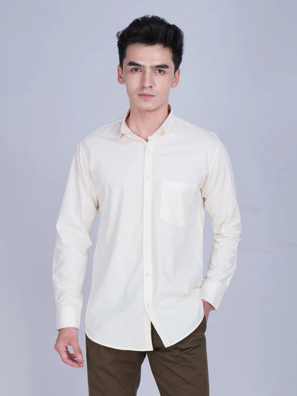 Ivory Shirt Brown Trouser Combo