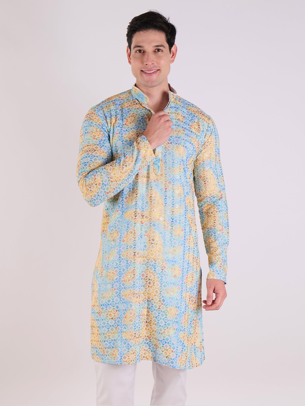 Multicolored Textured Kurta Set