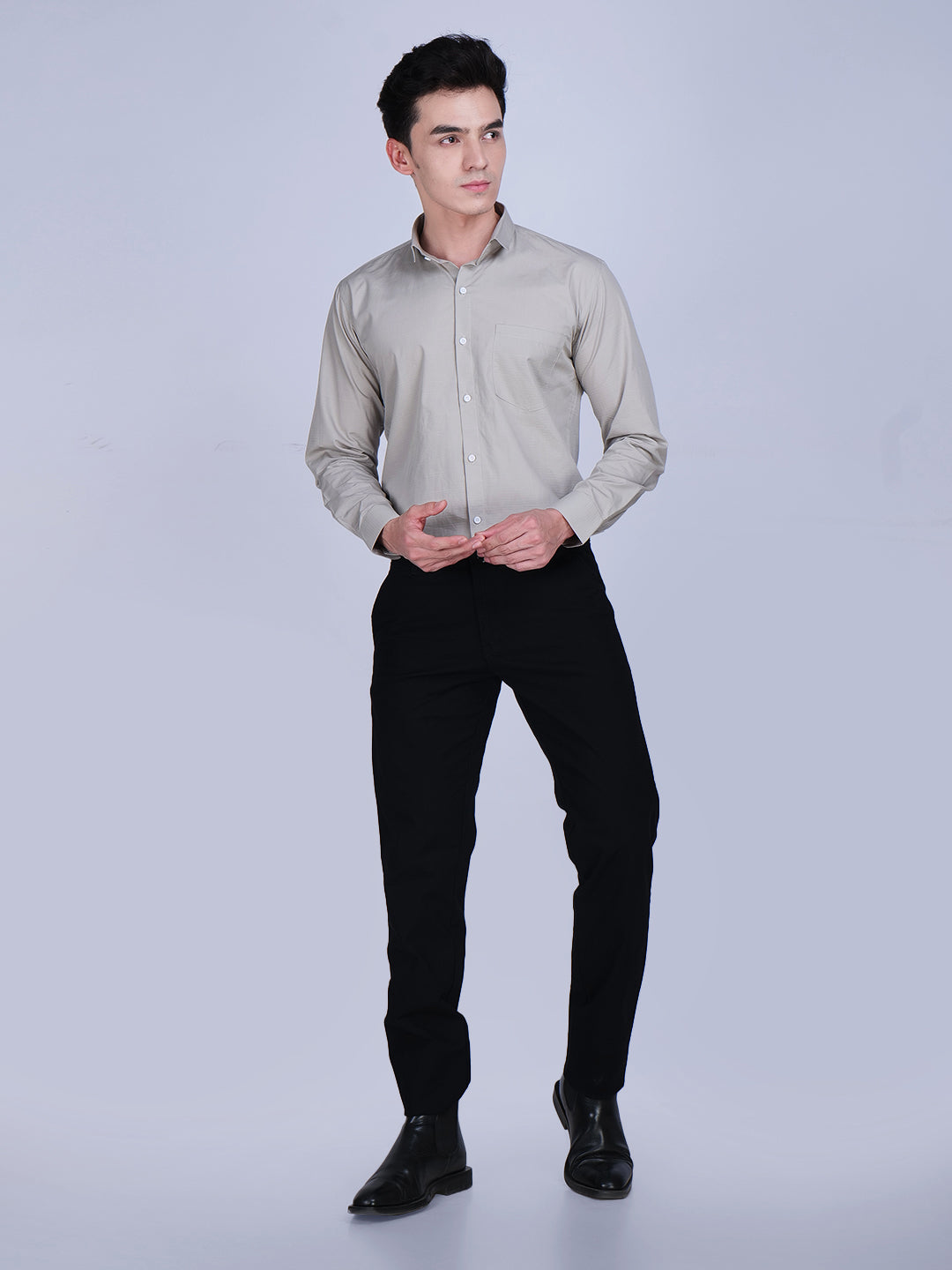 Grey Formal Cotton Shirt