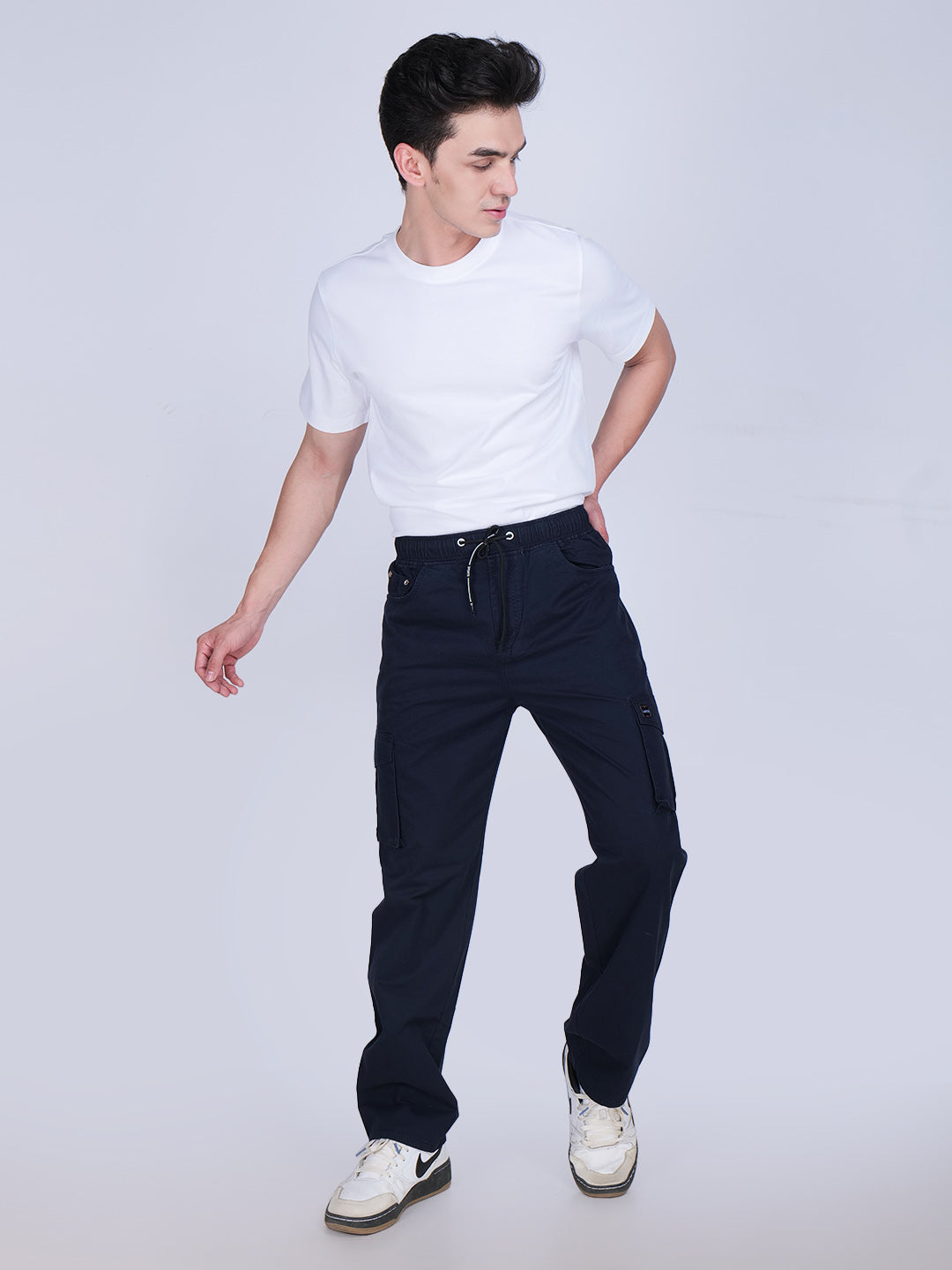 Blue Relaxed Fit Cargo Pants