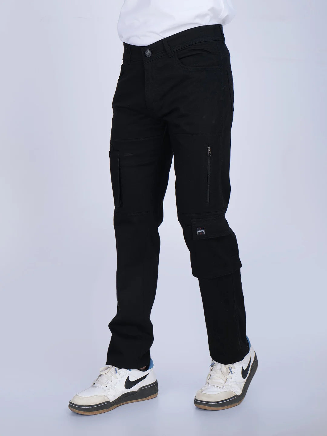 Regular Fit Black Cargo Pant