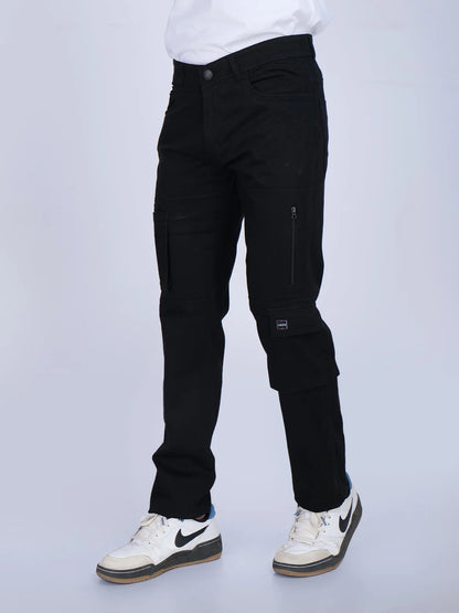 Regular Fit Black Cargo Pant
