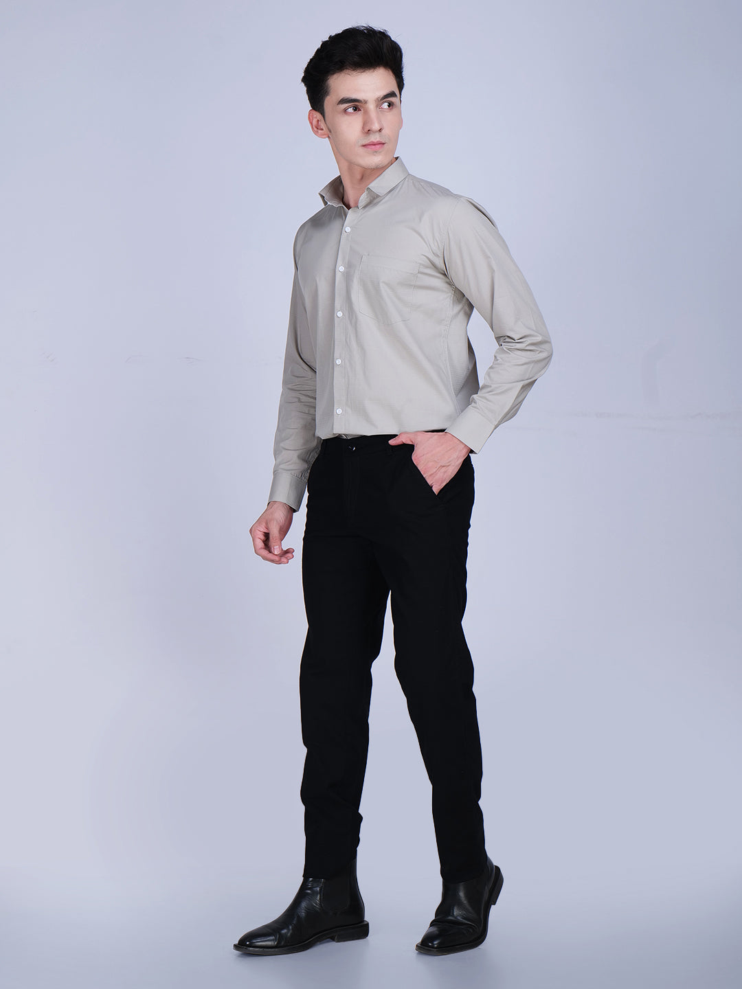 Grey Formal Cotton Shirt