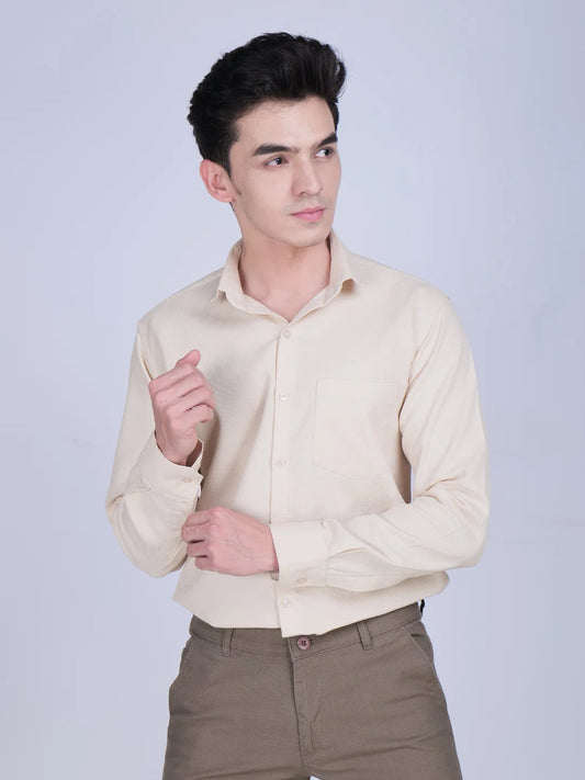 Beige Shirt Brown Trouser Combo