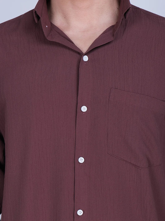 Maroon Relaxed-fit Shirt