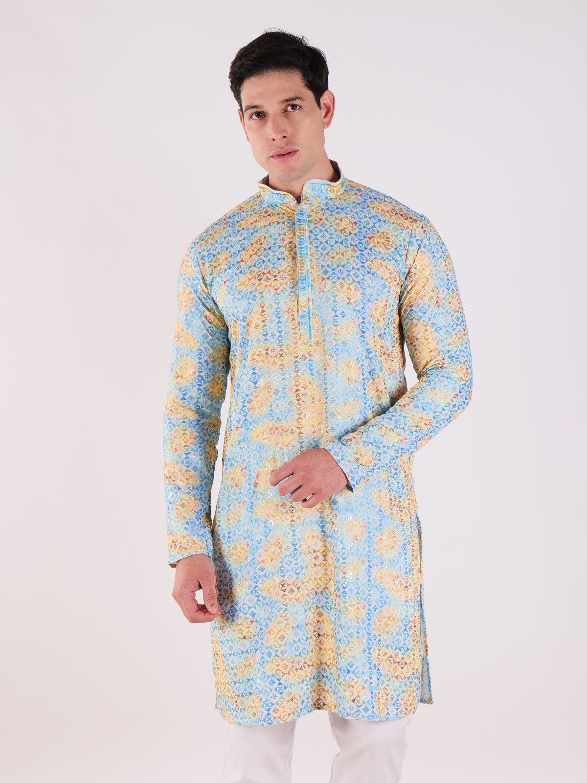 Multicolored Textured Kurta Set