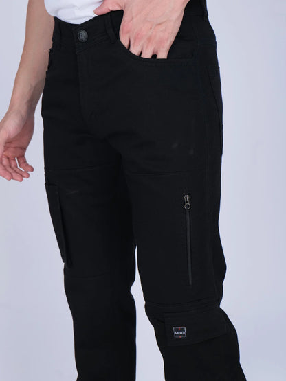 Regular Fit Black Cargo Pant