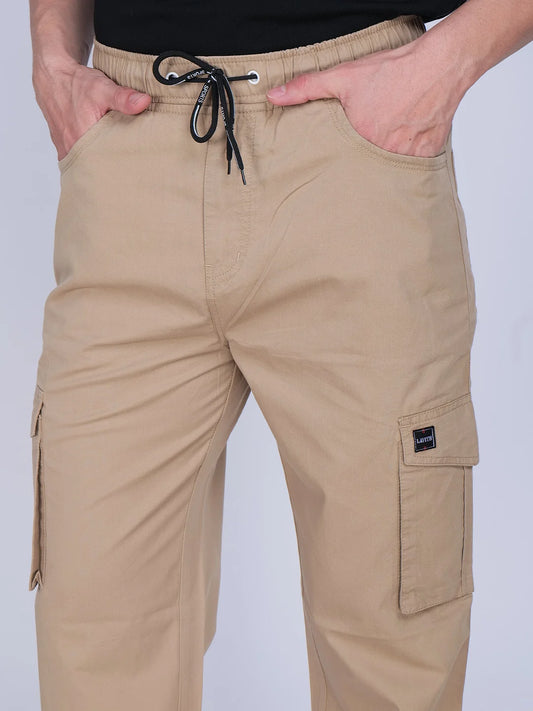 Beige Relaxed Fit Cargo Pants