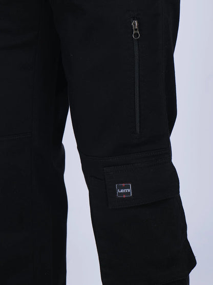 Regular Fit Black Cargo Pant
