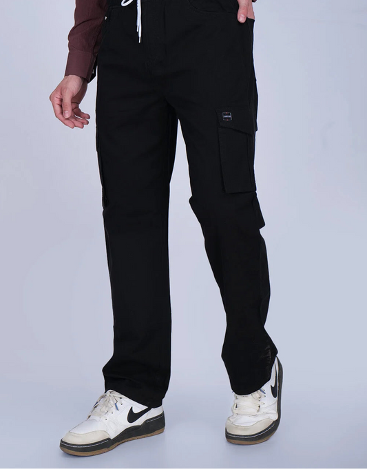 Black Relaxed Fit Cargo Pants