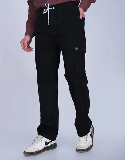 Maroon Shirt Black Cargo Pants Combo