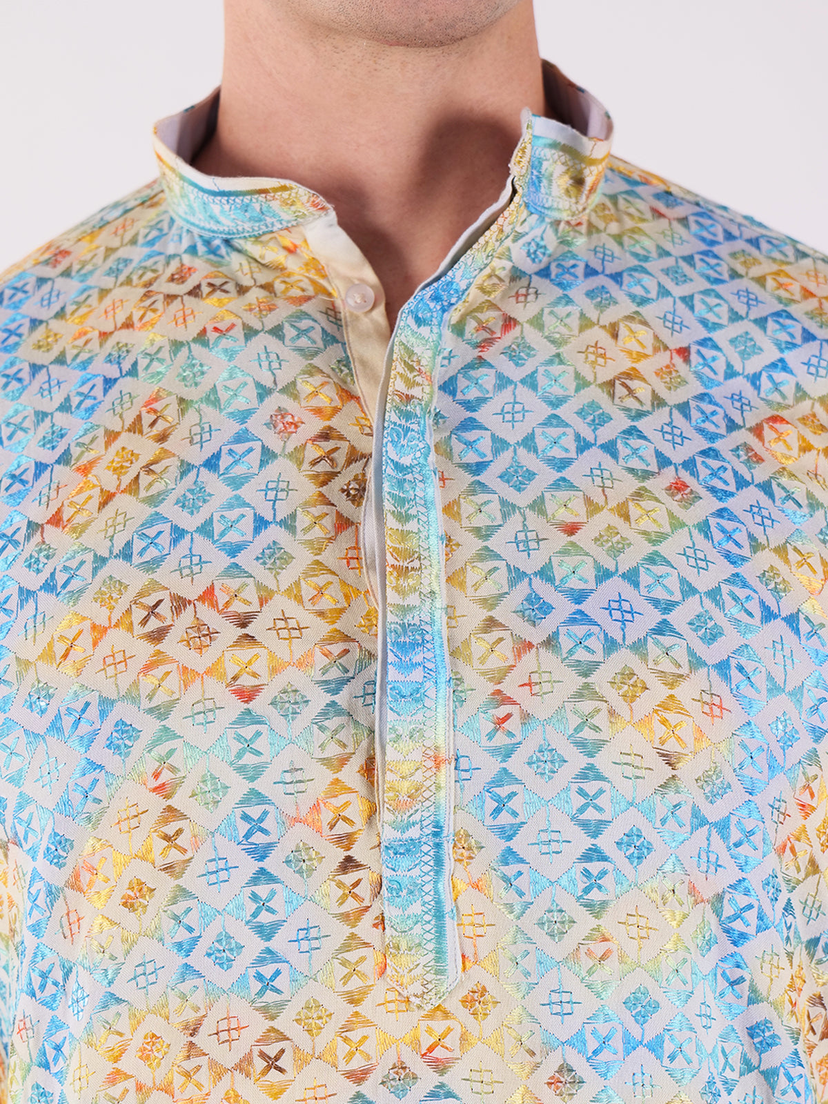 Multicolored Textured Kurta Set