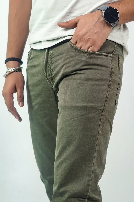 Regular Fit Hunter Green Jeans
